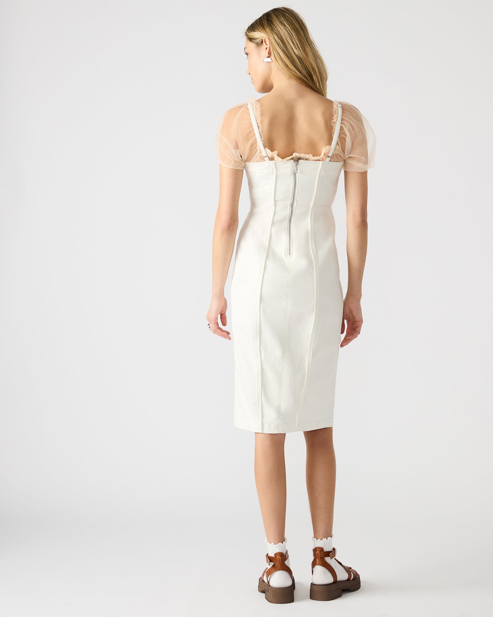 GISELLE DENIM DRESS WHITE