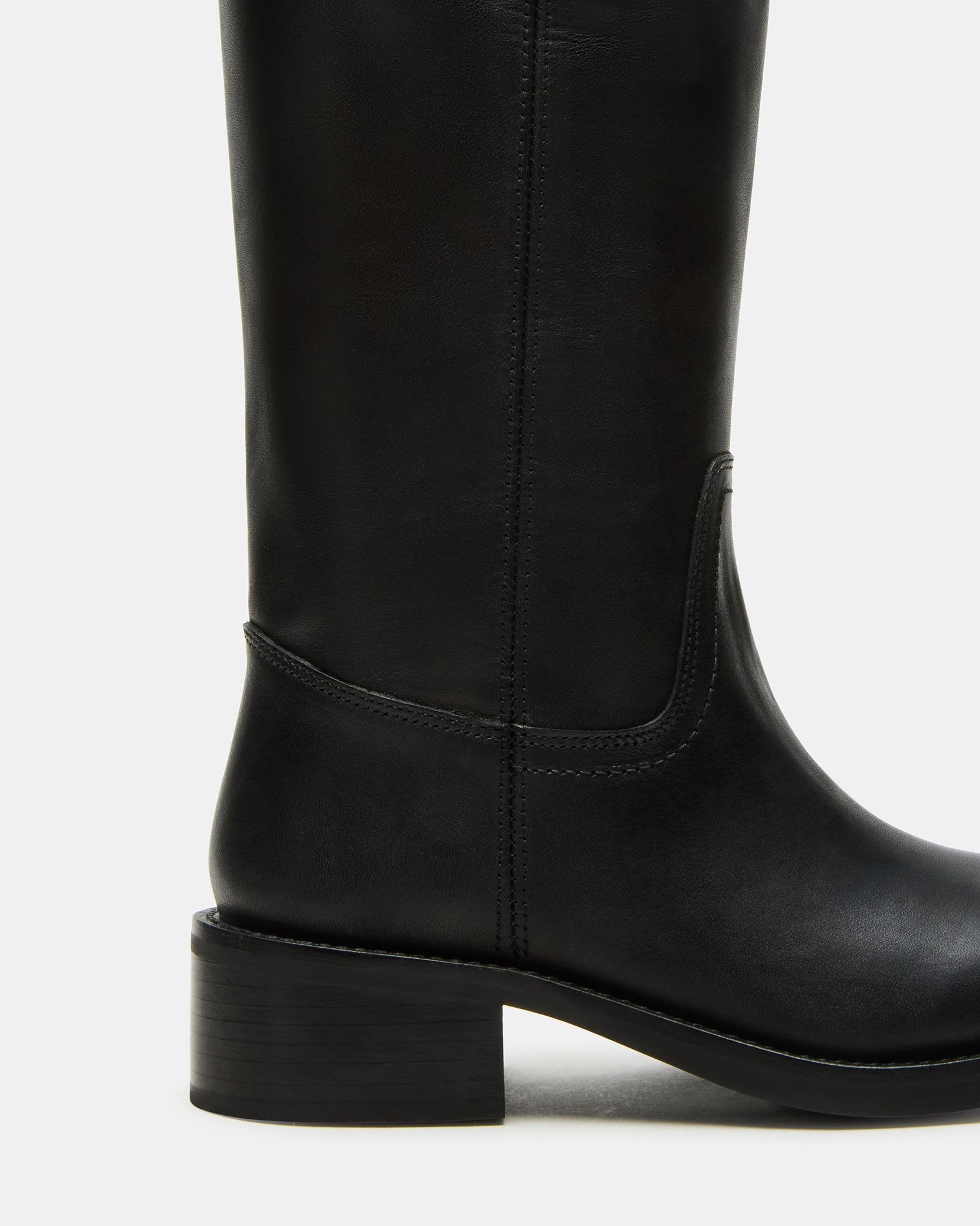 RIGGS BLACK LEATHER WIDE CALF