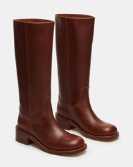 RIGGS RUST LEATHER WIDE CALF